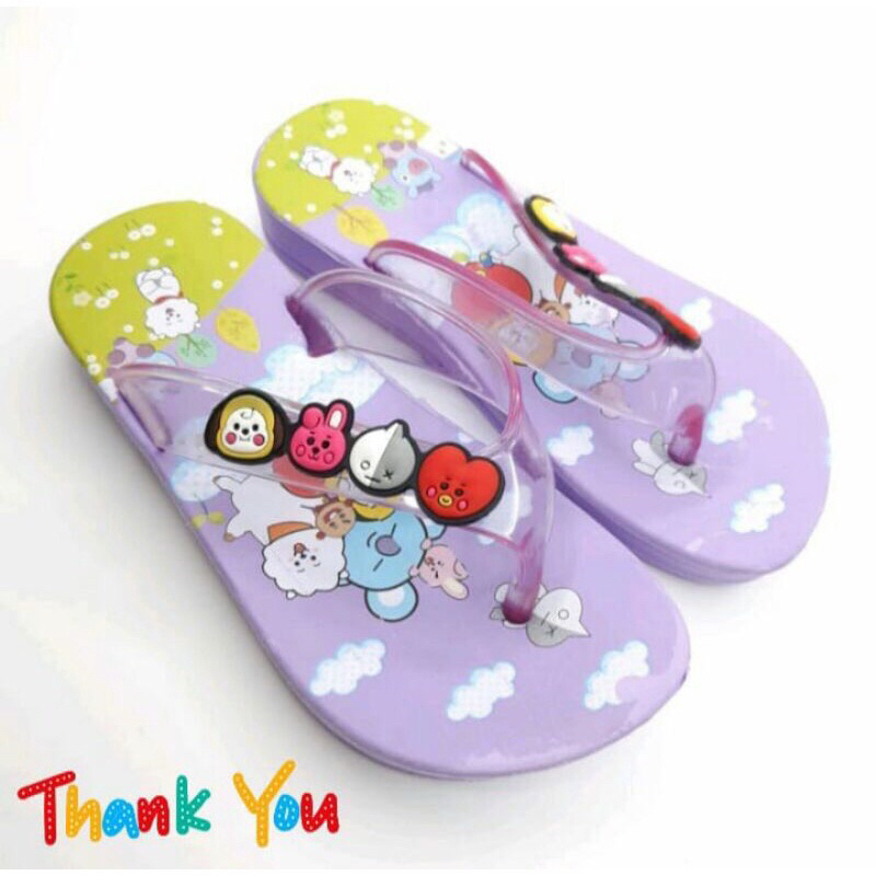 SANDAL ANAK SLOP / JAPIT BAHAN KARET ANAK CEWEK SHEVANO UNICORN BAHAN KARET EMPUK  UKURAN 31-35 TERL