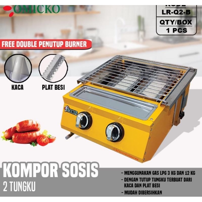 Kompor panggang sosis / pemanggang / bakar sosis omicko 2 tungku Kualitas Terjamin