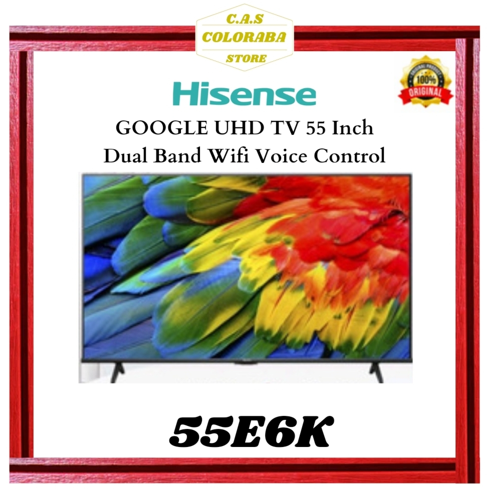 TV HISENSE 55E6K SMART TV 55 INCH VIDAA BEZELLES DESIGN-DUAL BAND WIFI | ANDROID TV 55 INCH HISENSE
