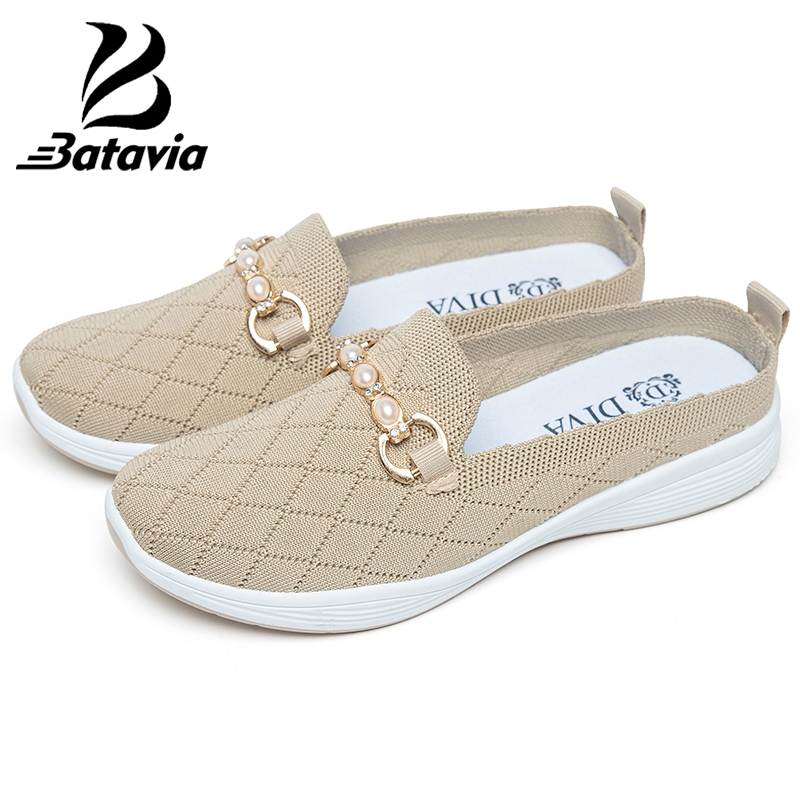 Wajib Punya Batavia Sepatu Sepatu Slip On Wanita/ Sepatu Flyknit Shoes Wanita/ Women Shoes Rajut