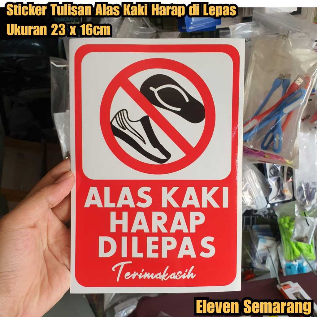 

23x16cm Sticker tulisan alas kaki harap di lepas Stiker alas kaki harap di lepas
