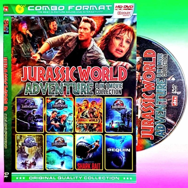 KASET DVD JURASSIC PARK DAN JURASSIC WORLD LENGKAP