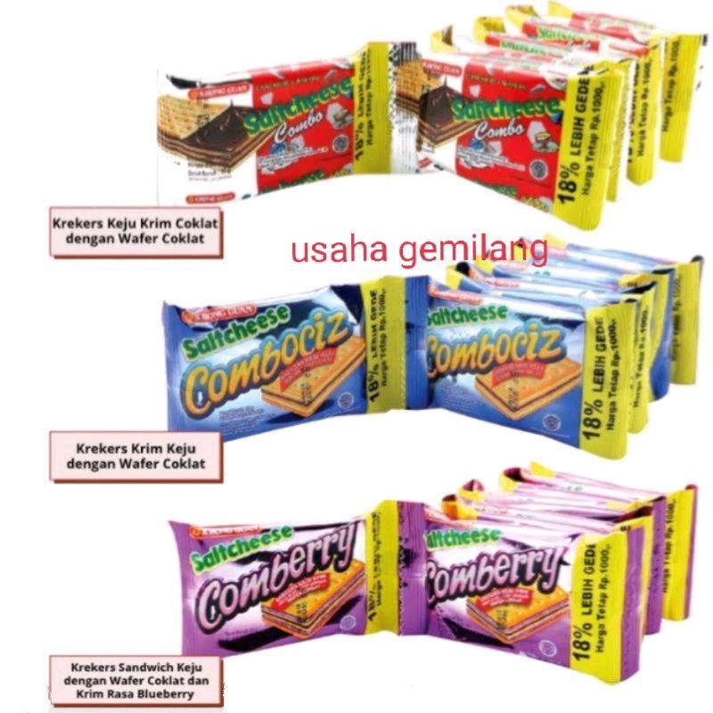 

Khong Guan Saltcheese Combo Combociz Comberry 20gram 1 renteng renceng isi 10pcs