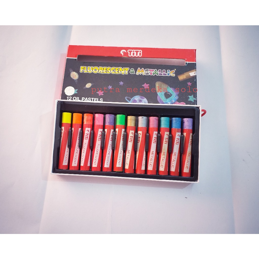 

Crayon Minyak Titi Fluorescent Metallic 12 Warna Oil Pastel Fluorescent & Metallic 12 Warna TITI PL-12FM