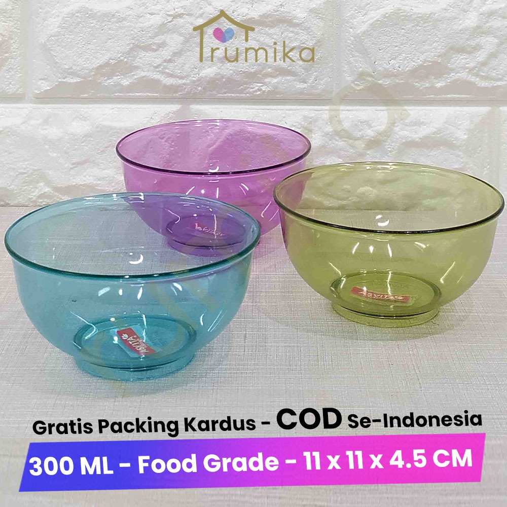 Mangkok Plastik Bening Tebal / Mangkuk Plastik Kecil As 4.5" 300 ml / Mangkok Clear Food Grade