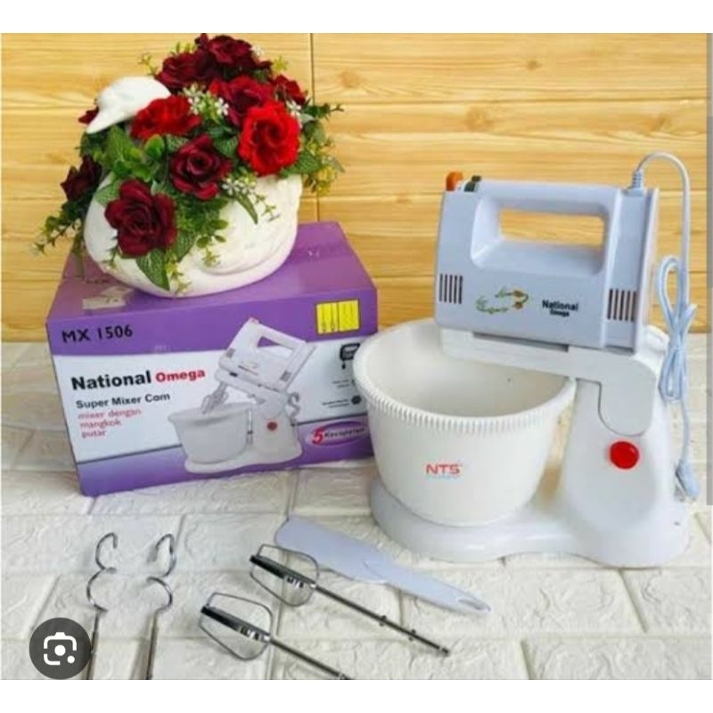 Mixer Duduk National Omega Mixer Set Mangkok Pengaduk Adonan Kue Roti Elektrik