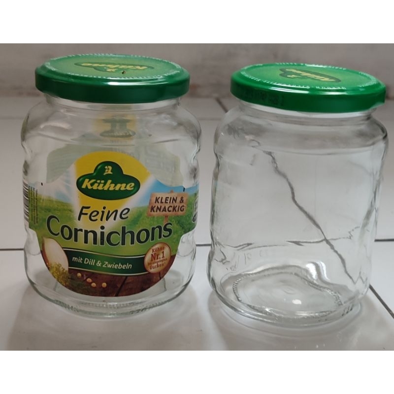 Toples kaca gelas hias tempat bumbu botol bekas bentuk oval plus tutup