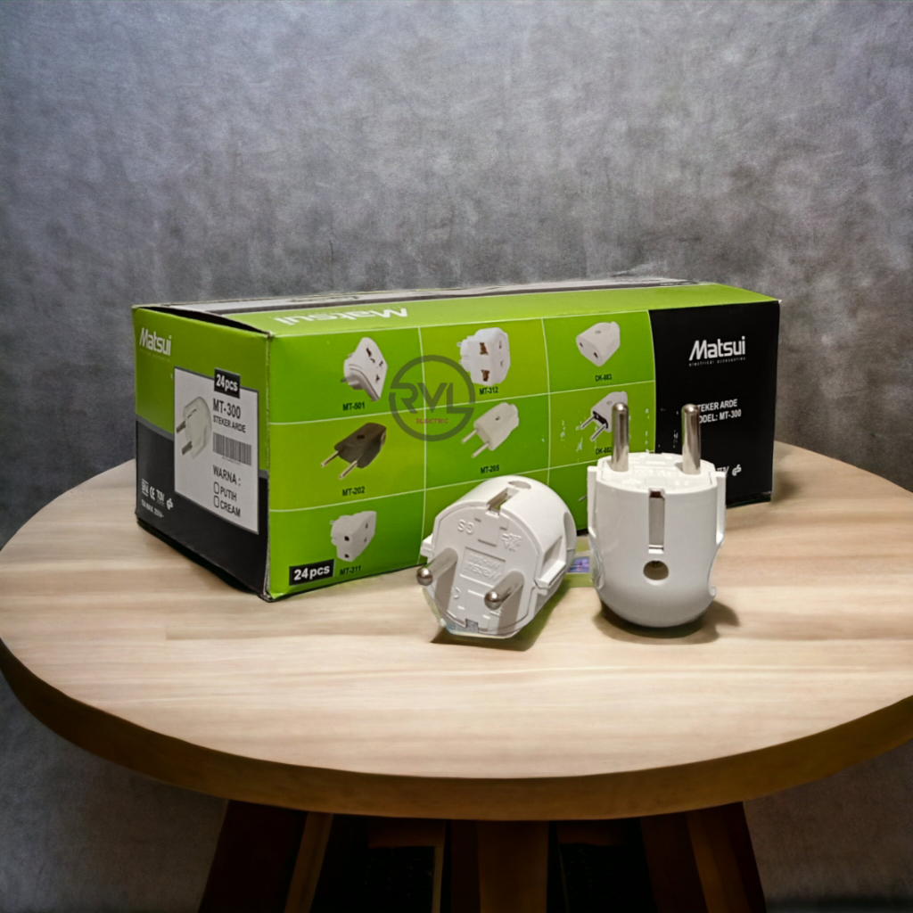 Paket 24 Pcs MATSUI Steker Arde / Steker Bulat - Putih