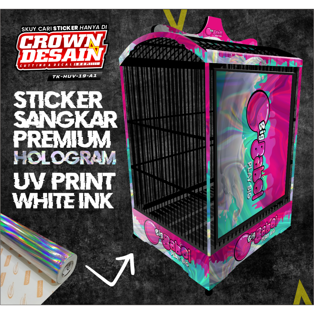 Stiker Sangkar Kotak BNR ORIQ JAYA Variasi Hologram UV - Decal Stiker Kandang Kenari No 1 2 3 - TK-H