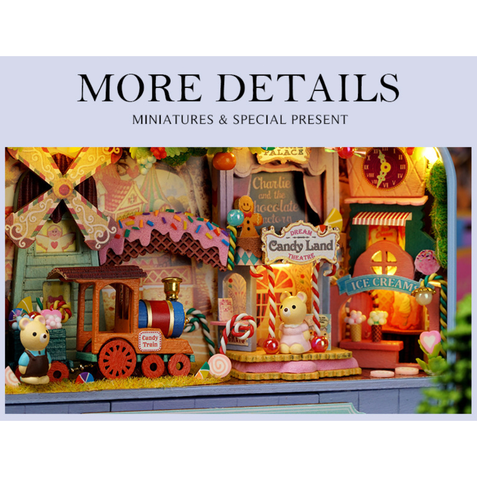 Cute Room DIY Box Theatre / Dreamland Trilogy Handmade Miniature Dollhouse Craft Tinplate Box