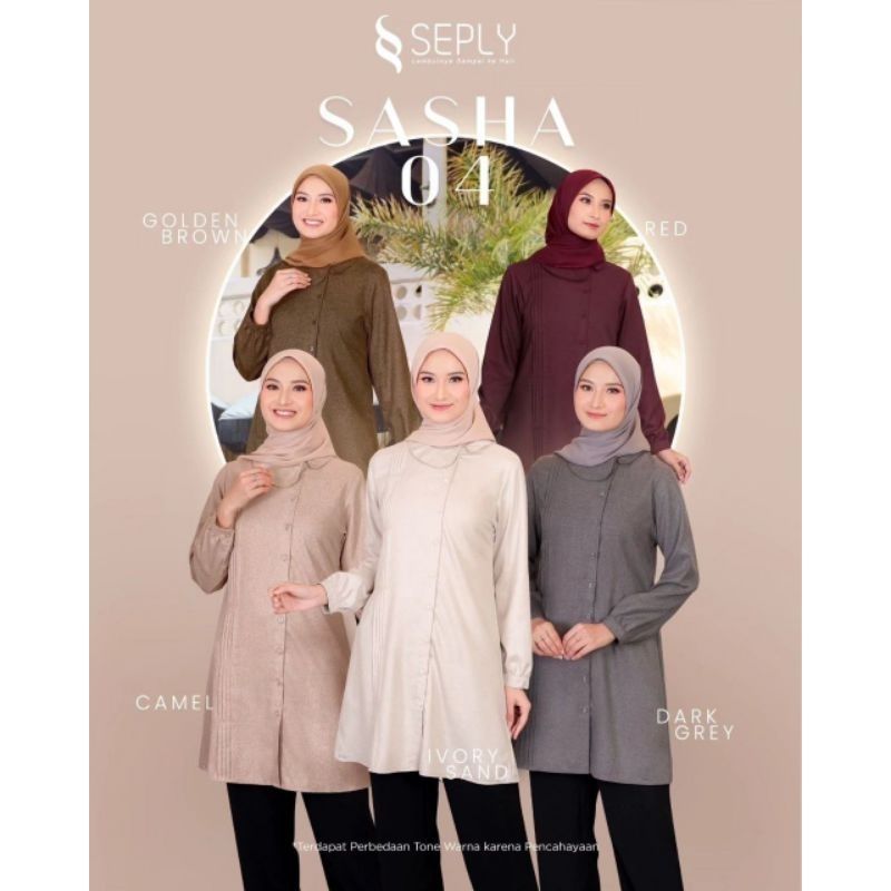 TERMURAH | BEST SELLER | BAJU ATASAN KEMEJA TUNIK BLOUSE PANJANG POLOS SASHA 04 BY SEPLY EKSIS | DAR