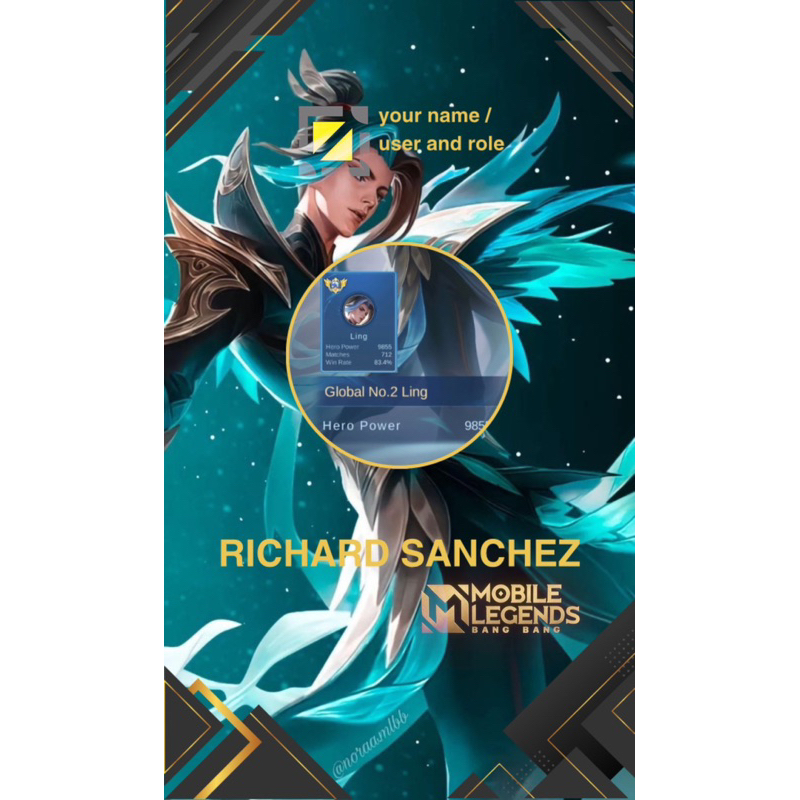 

id card/ member card mobel lejen bang bang costum