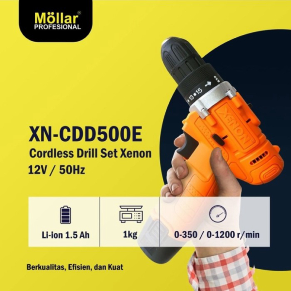 BOR CORDLESS XENON 12v KOPER 1 BATERAI CHARGER - TanpaBublewrap Diskon