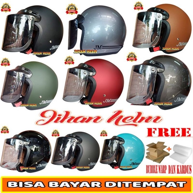 Promo Helm Bogo Retro Sni Wanita/ Helm Bogo Retro Sni Jm/ Helm Jm Bogo Retro Sni Dewasa Wanita Kaca