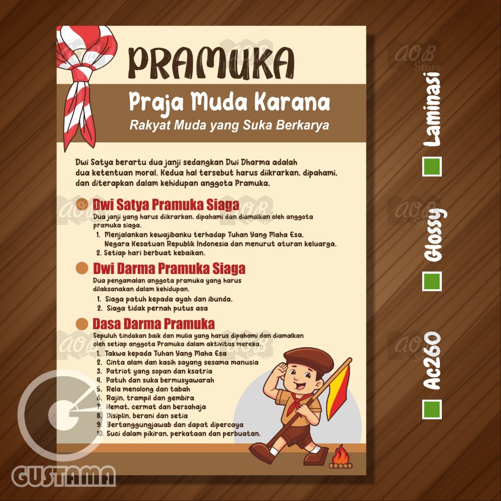 

Poster Kode Kehormatan Pramuka Siaga, Laminasi Glossy A3