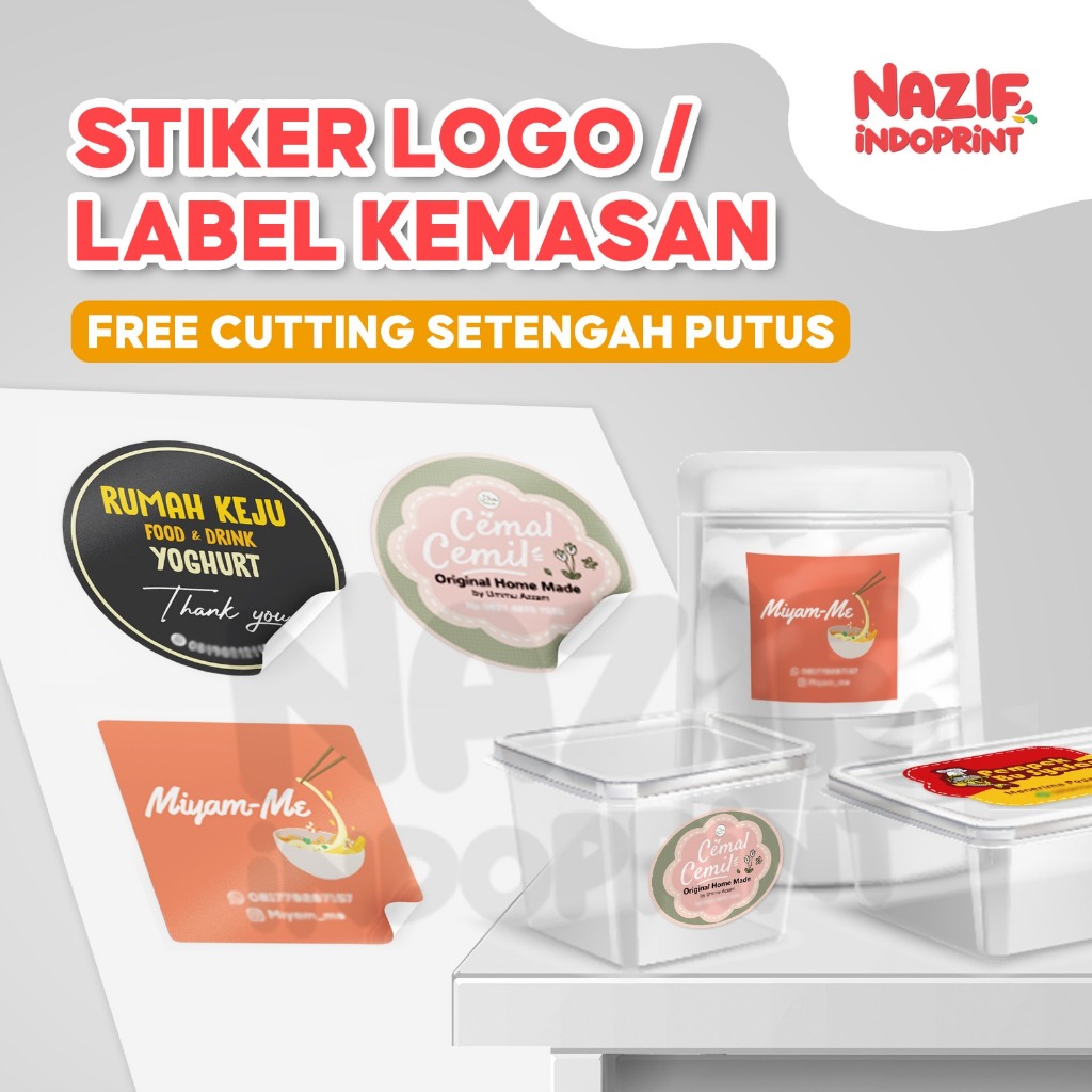 | FREE DESIGN |  Stiker Logo Makanan / Stiker Kemasan Makanan / Stiker Produk / Stiker Logo Olshop /