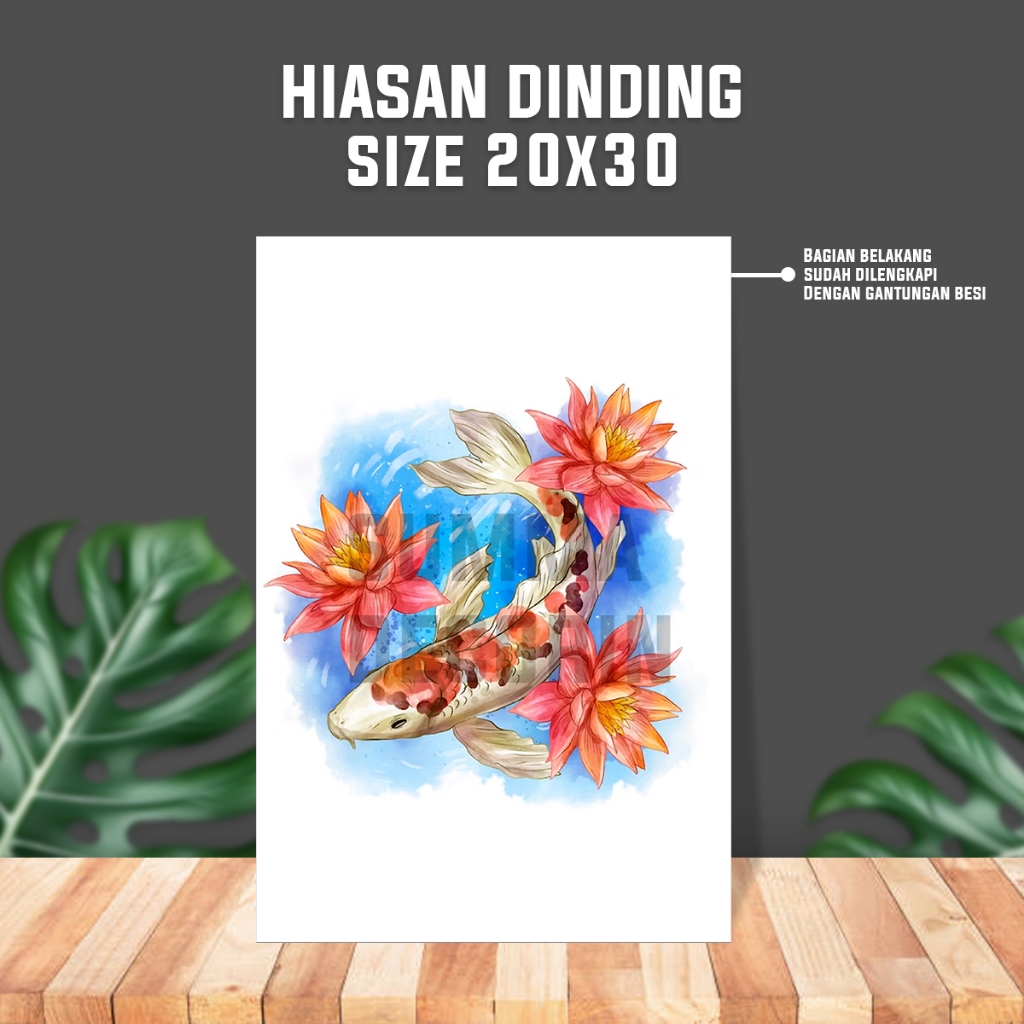 Hiasan Dinding Ikan Koi - Hiasan Dinding Ruang Tamu Ikan Koi - Walldecor Ikan Koi - Ikoi