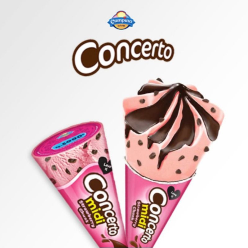 

Campina ice cream Concerto Midi Strawbery Chunk 80ml