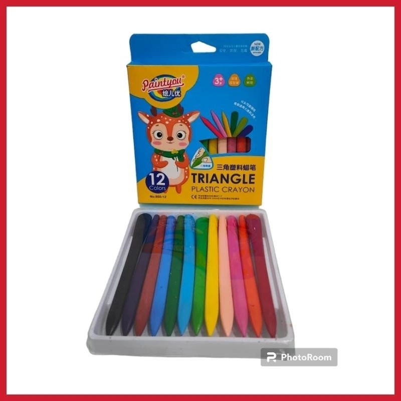 

CRAYON KRAYON PLASTIK LAB NON TOXIC TRIANGULAR ANTI KOTOR 12 WARNA 24 WARNA