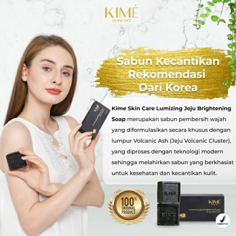 Paket Hemat 2 Pack Sabun KIME Skincare Luminizing Jeju Brightening Soap ( 2pack isi 4 Sabun)