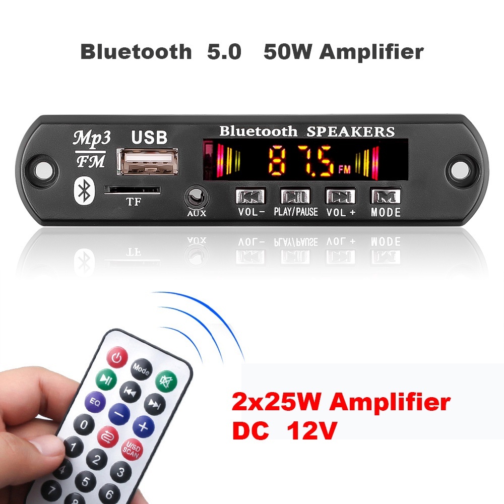 MODUL MP3 BLUETOOTH PLUS FM RADIO VIRE KIT MODUL MP3 BT KIT MP3 KIT PEMUTAR LAGU MP3 USB PLAYER BLUE