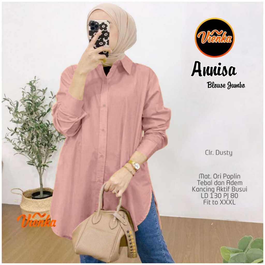 Annisa Blouse Jumbo Katun Polpin LD 130 XXXL