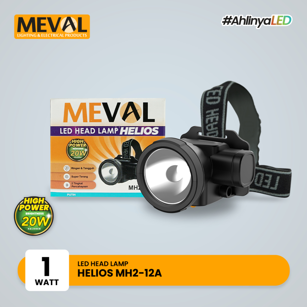 Meval LED Head Lamp HELIOS 1W - Putih - MH2-12A