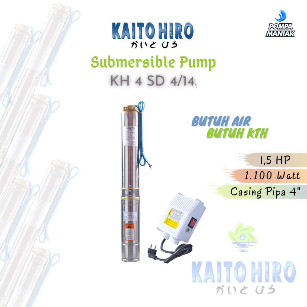 Pompa Submersible Kaito Hiro KH 4 SD 4/14 Pump KTH 1100 Watt