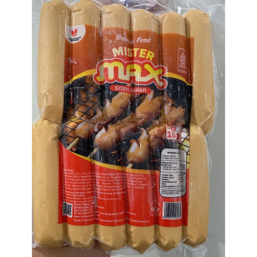 

Mister Max Sosis Bakar Mini/Sosis Daging Ayam (12bj) 500 Gram