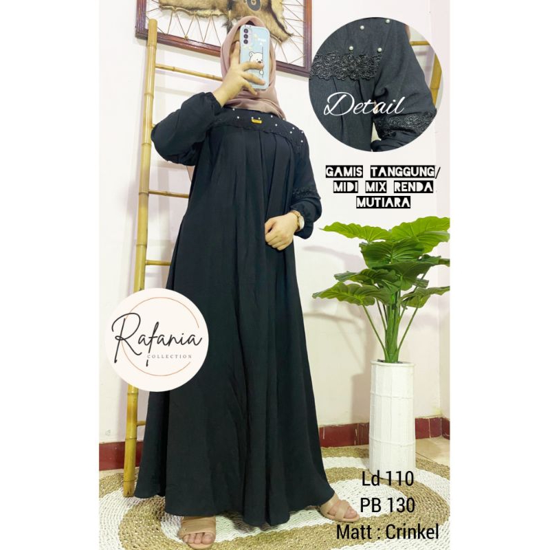 Gamis hitam/midi hitam