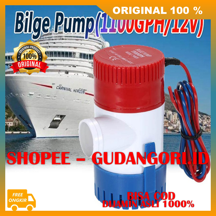 Pompa Air Celup Bilge Pump DC 12V 1100GPH Submersible Pump Mini Serbaguna ORIGINAL