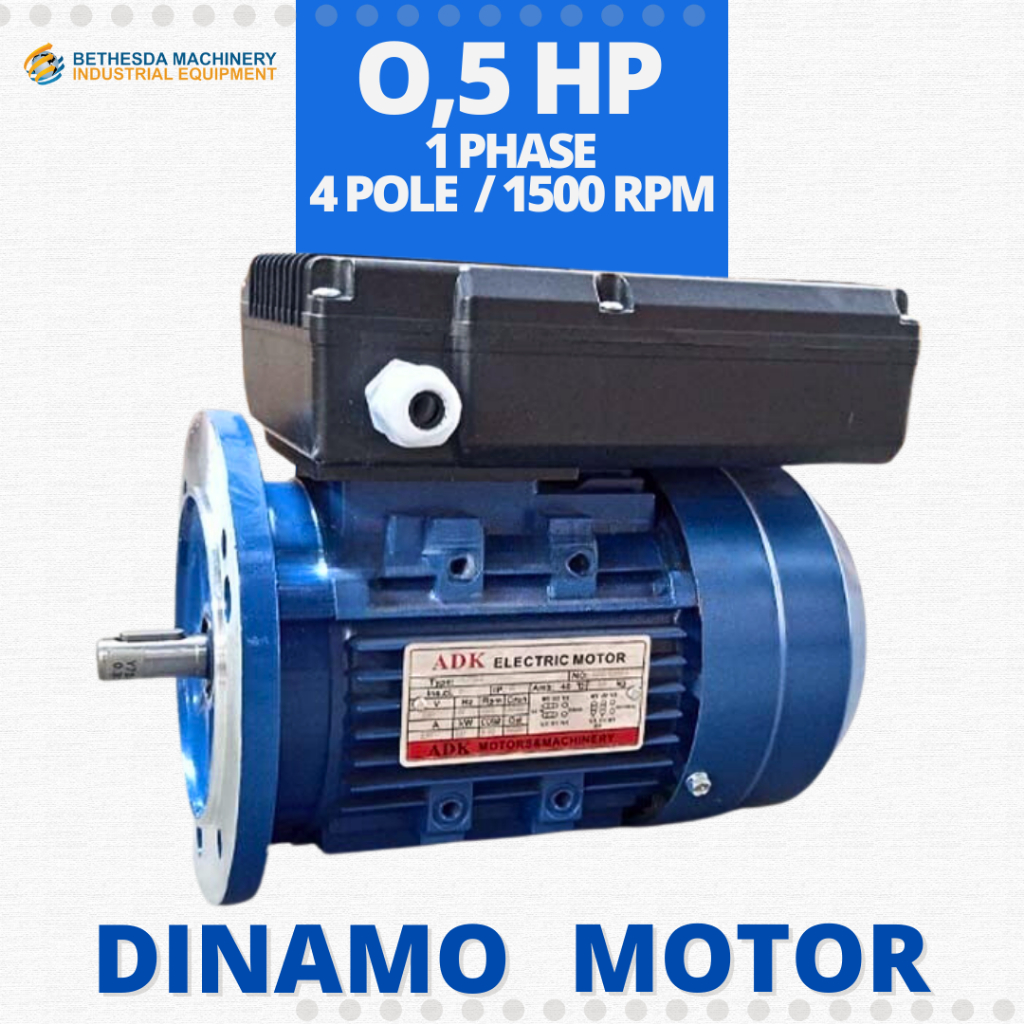 0.5 HP 1 Phase 1500Rpm Dinamo Motor 0,5HP Flange Electro Motor