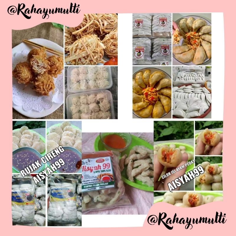 

Aneka Cemilan Frozen Food Aisyah Cilok/RujakCireng/Tahu Bakso/Udang Rambutan/Siomay/Dimsum/Sempol