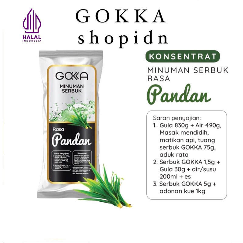 

Bubuk Minuman Pandan Gokka 50g - Powder drink Pandan 50g [Gokka Drink 50g]