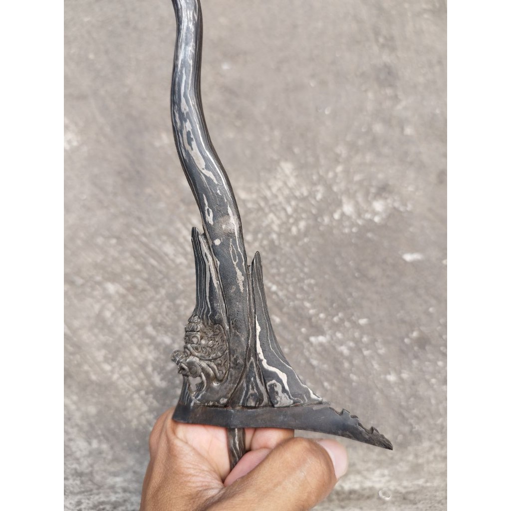 Keris Naga Runting Luk 9 pamor Ngulit Semongko