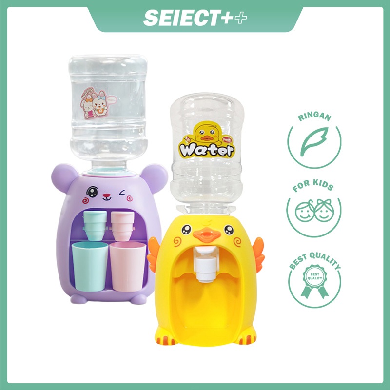 Select x Sooka Dispenser Air Mini-Kelinci Lucu dan Bebek Simulasi Anak Menyenangkan Dispenser Air Mini Dispenser Air Ganda Mainan Rumah Bermain Mesin Jus SK-GCG1101