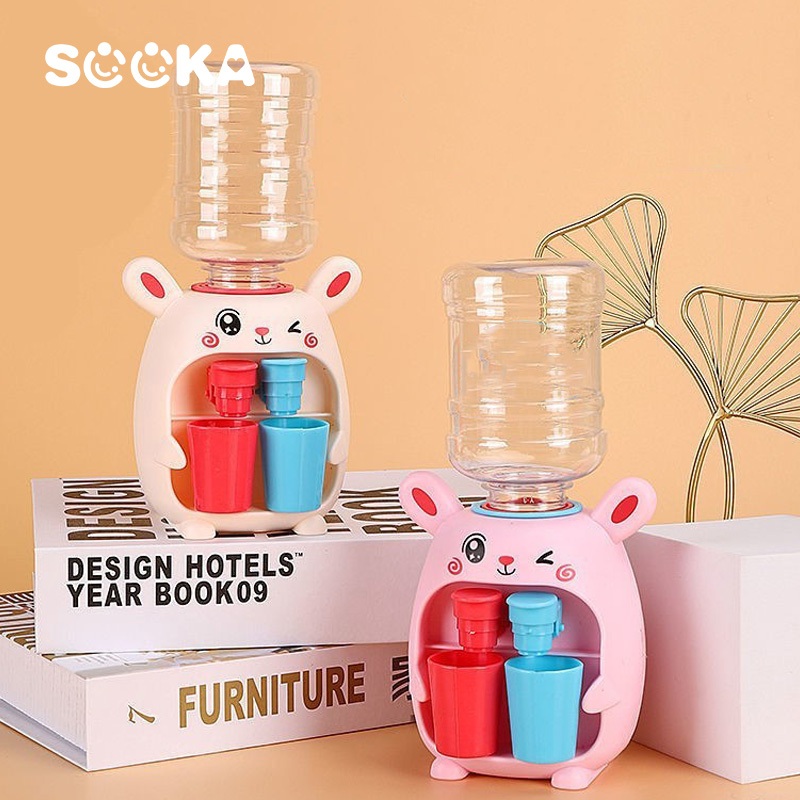 Select x Sooka Dispenser Air Mini-Kelinci Lucu dan Bebek Simulasi Anak Menyenangkan Dispenser Air Mini Dispenser Air Ganda Mainan Rumah Bermain Mesin Jus SK-GCG1101