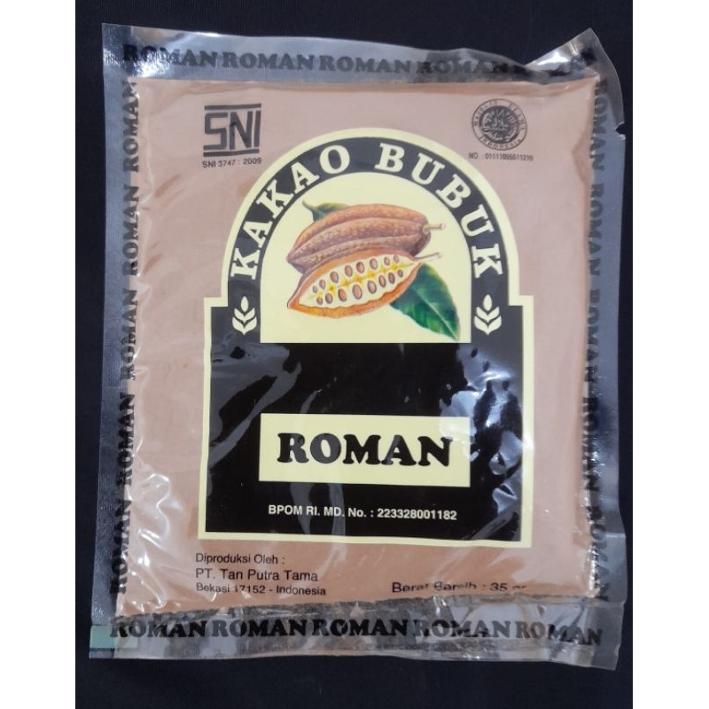 

Cokelat bubuk merek Roman 35gr