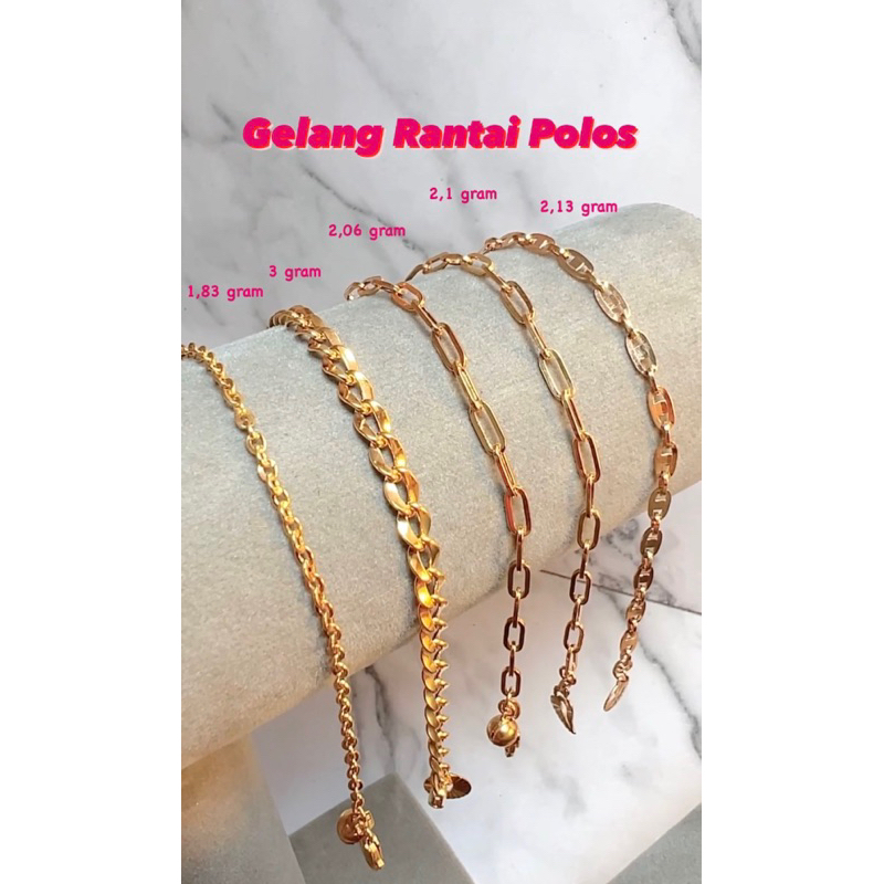 Gelang Rantai Emas rantai polos