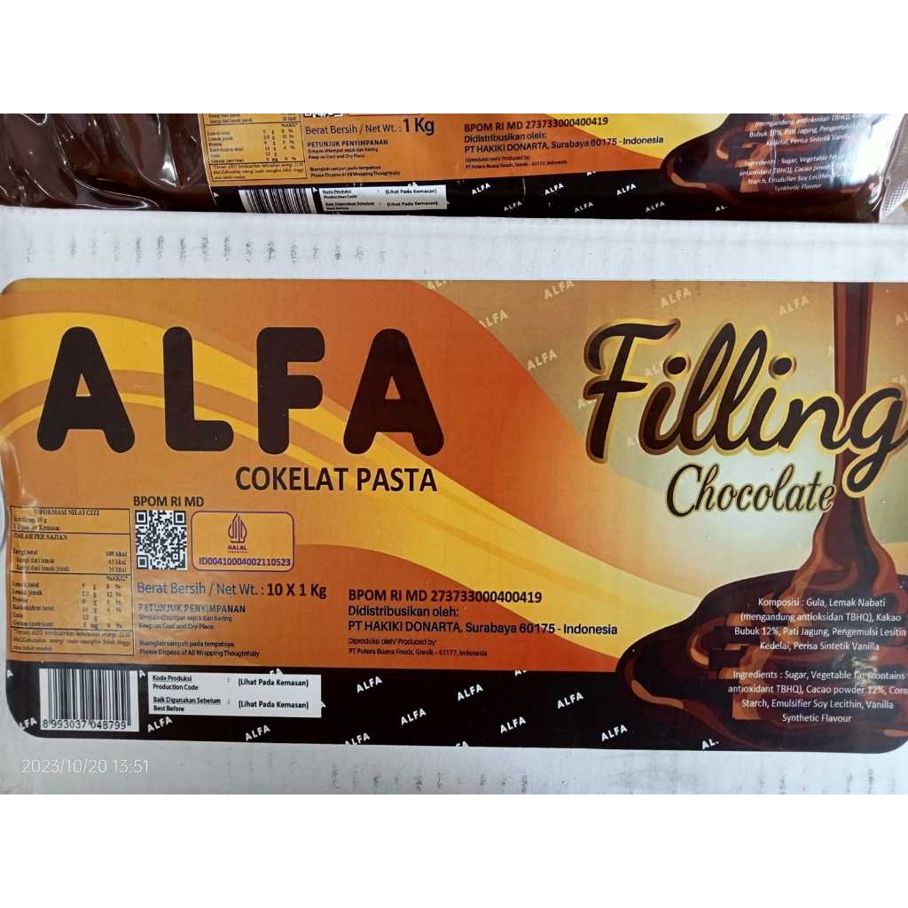 

Alfa chocolate filling 1kg