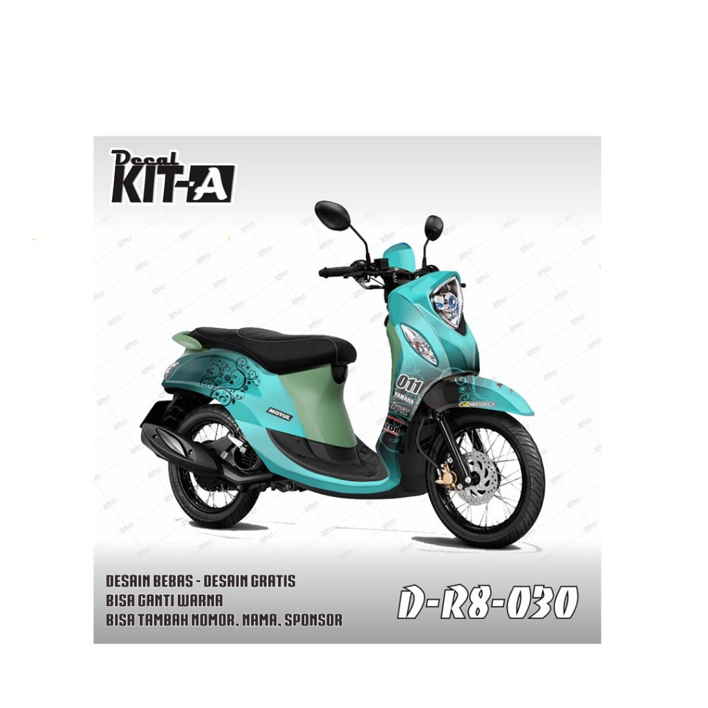 Decal stiker Mio Fino Fi desain warna hijau hitam green black D-R8-030