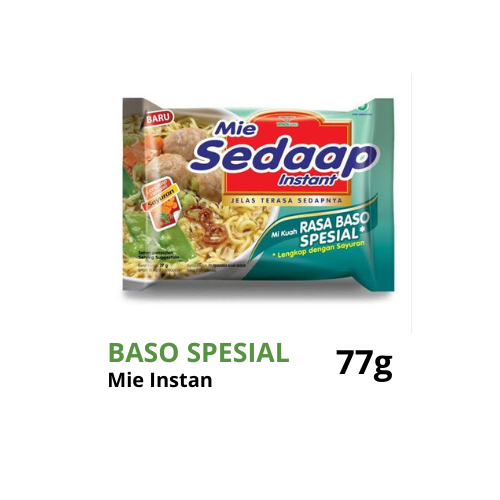 

Mie Sedaap Instan Kuah Rasa Baso Spesial 77gr | Mie Sedap Kuah Bakso Spesial Murah Satuan