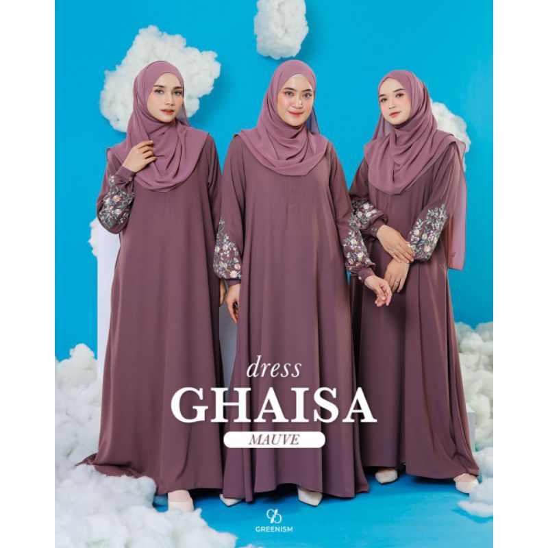 GHAISA DRESS BY GREENISM | GAMIS POLOS VARIASI BORDIR | DRESS STYLISH | DRESS GREENISM TERBARU 2023