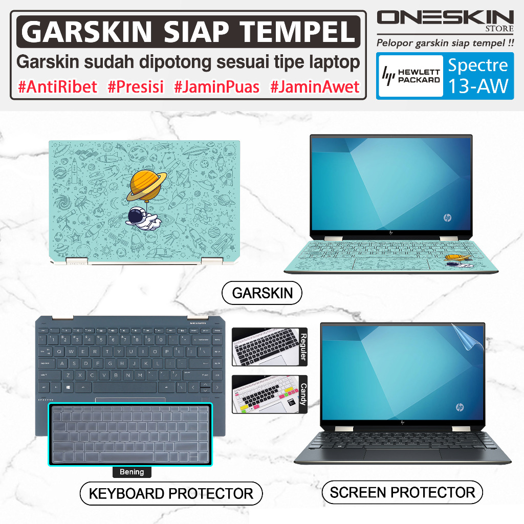 Garskin Sticker Laptop Pelindung Screen Keyboard Protector HP Spectre x360 13-aw aw0232tu aw0233tu a
