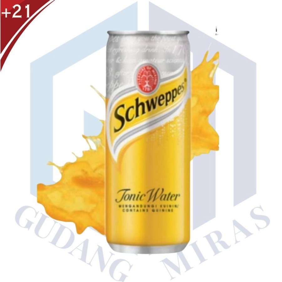 

SCHWEPPES TONIC WATER 250 SODA CAN KECIL SCHWEPPS TONIK MIXER KALENG