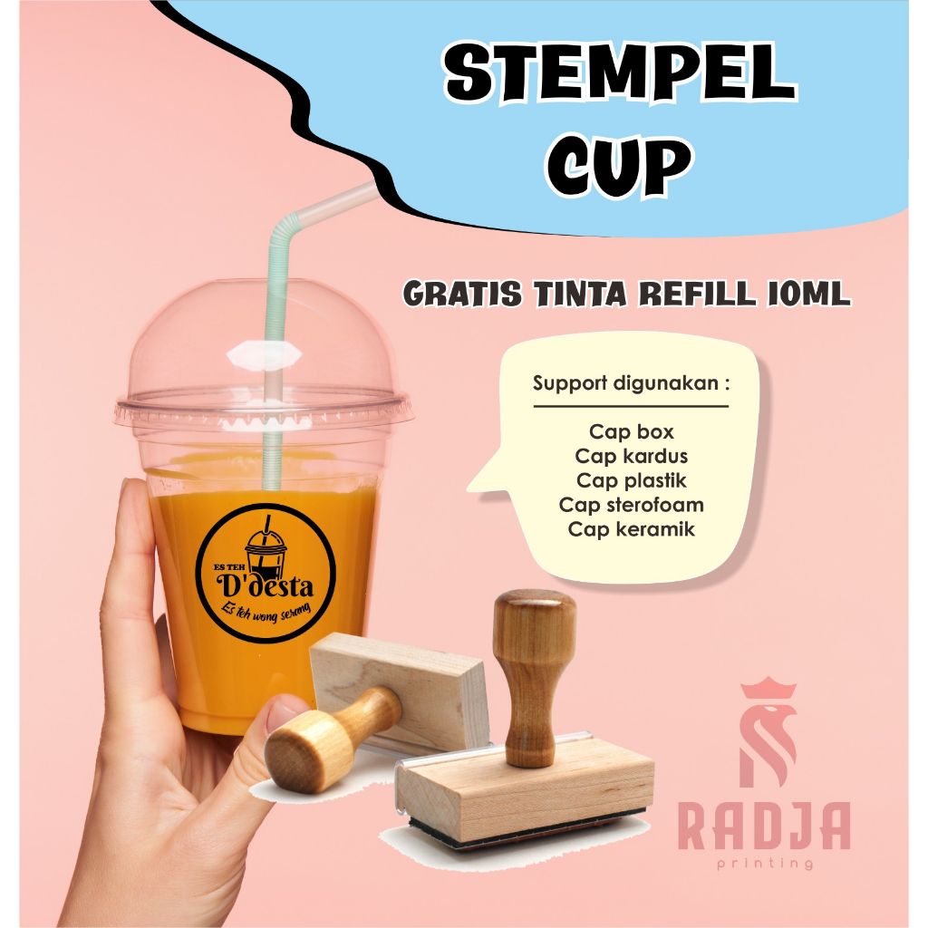 

STEMPEL CUP GELAS PLASTIK PERMANEN / STEMPEL KARDUS / SETEMPEL STEROFOAM MIKA KERAMIK BESI BOX PACKING KEMASAN - FREE DESIGN