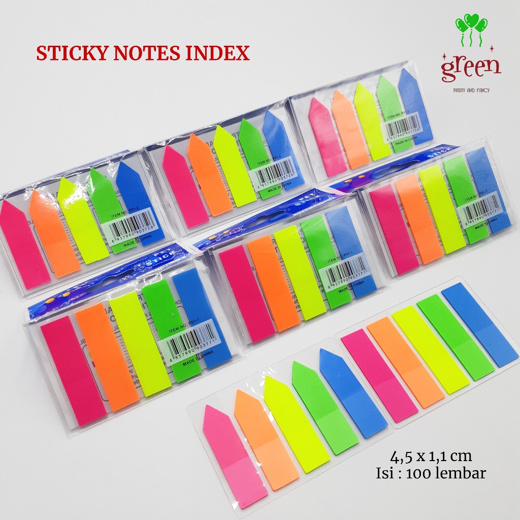 

Sticky notes plastik Sticky notes index isi 100 lembar Stick note panah Memo notes Book mark Memo stick