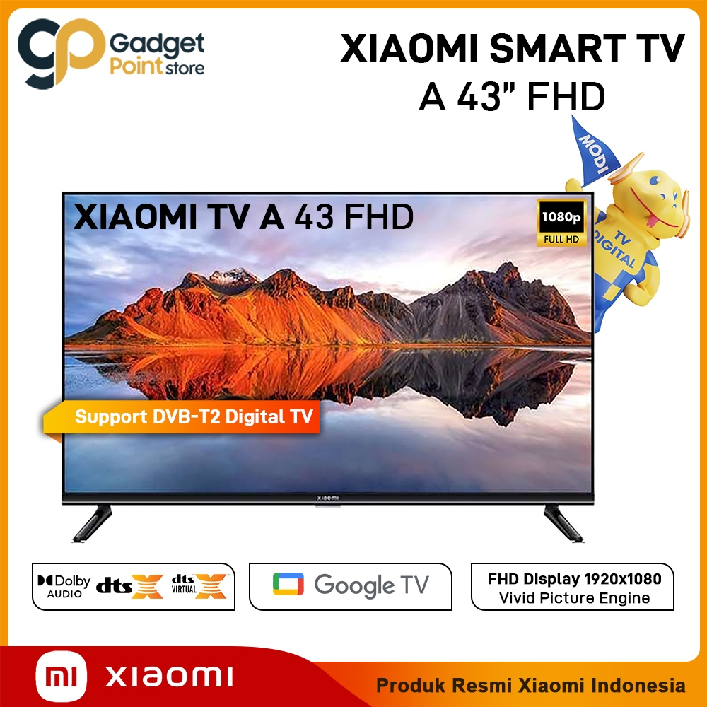 Xiaomi Smart TV A 43 FHD TV Xiaomi 43 inch A 43 Resolusi FHD Dolby Audio DTS-X Google TV