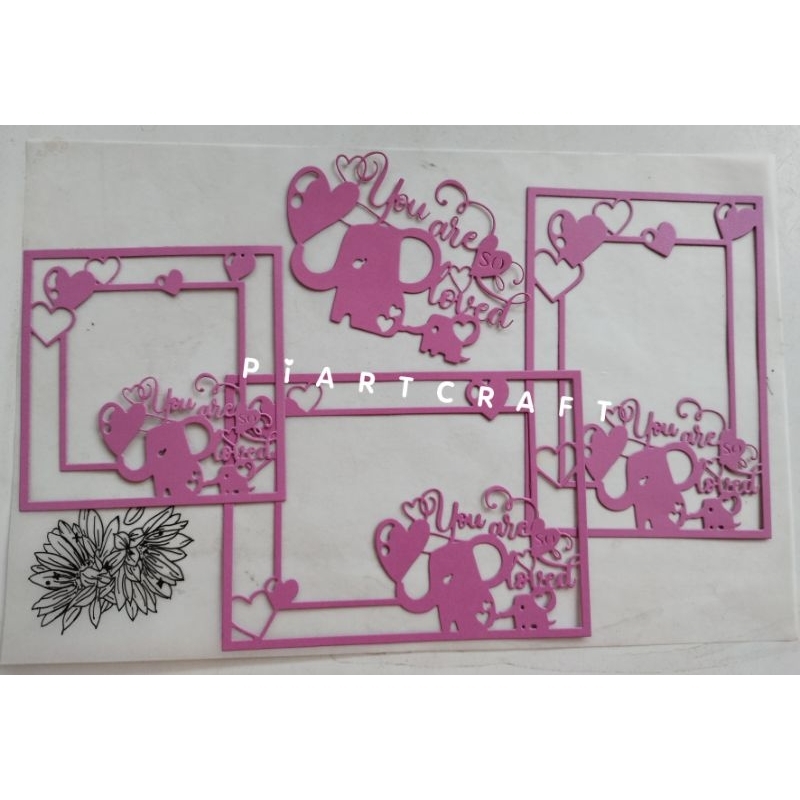 

FRAME KELUARGA GAJAH (1 PCS) WARNA PILIH SENDIRI - Dies cut / cut dies DIY scrapbook / vintage journal / album / diary
