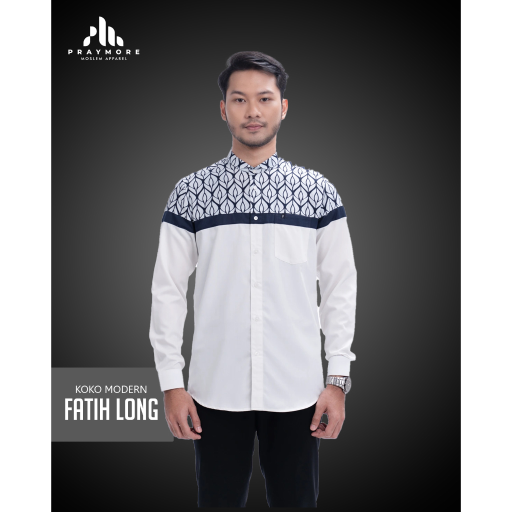 Baju Kemeja Pria Dewasa | Baju Koko Pria Dewasa Warna Putih | Baju Kemeja Batik Pria | Koko Modern F